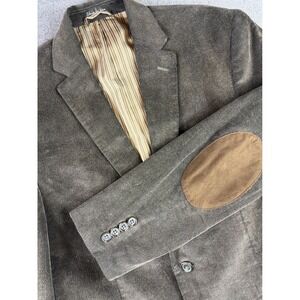 Chaps Corduroy Blazer Mens 42R Brown Elbow Patches Sport Coat Cotton Classic
